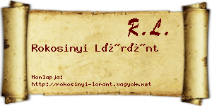 Rokosinyi Lóránt névjegykártya