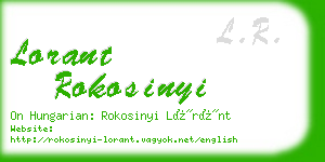 lorant rokosinyi business card